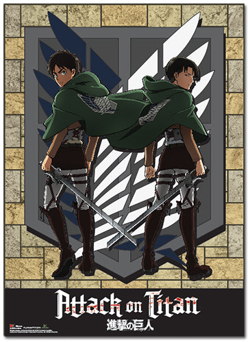 Attack On Titan Wall Scroll  Eren and Levi WoF  Cheap