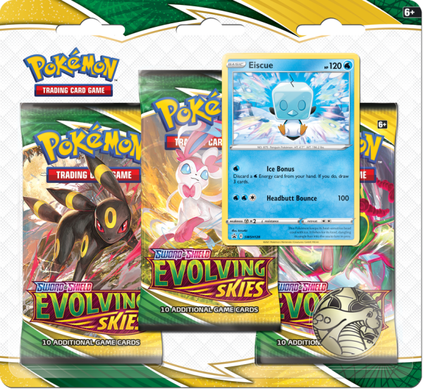 Pokemon TCG Evolving Skies 3-pack Eiscue Blister on Sale