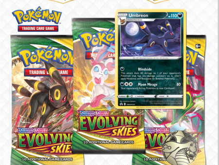 Pokemon TCG Evolving Skies 3-pack Umbreon Blister Online Hot Sale