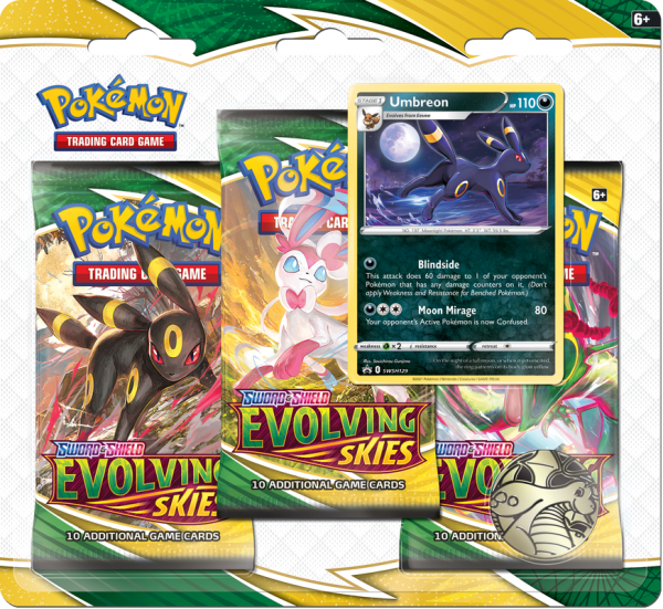 Pokemon TCG Evolving Skies 3-pack Umbreon Blister Online Hot Sale