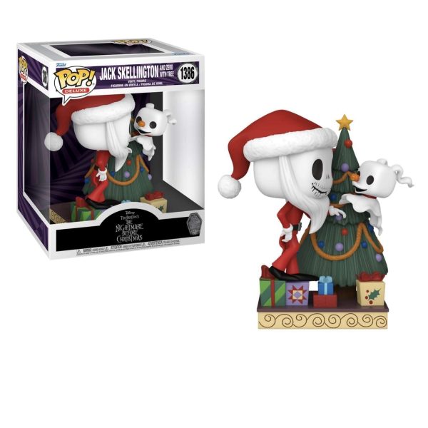 The Nightmare Before Christmas Funko Pop! Deluxe Jack Skellington and Zero w  Tree Cheap