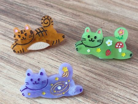 Flying Cat Handmade Hair Clips on Sale