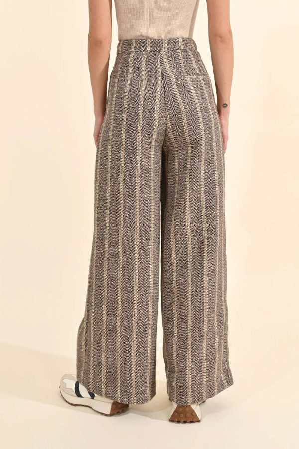 *SALE* Shine Bright Stripped Herringbone Wide Leg Trouser Pants Sale