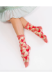 Strawberry Daisy Ruffle Sheer Crew Fashion Socks on Sale