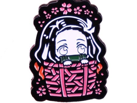 Demon Slayer Enamel Pin Nezuko in Basket Cheap