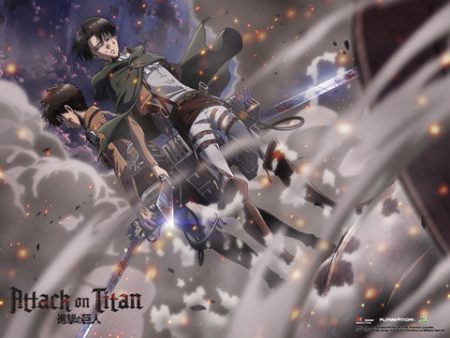 Attack On Titan Wall Scroll  Eren and Levi Battle Set  Online Sale