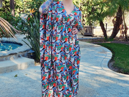 *SALE* Rhiannon Crane Caftan Designer Dress For Sale