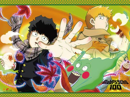 Mob Psycho 100 Wall Scroll  Kageyama, Reigen and Ekubo in Fall  Online