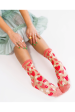 Strawberry Daisy Ruffle Sheer Crew Fashion Socks on Sale