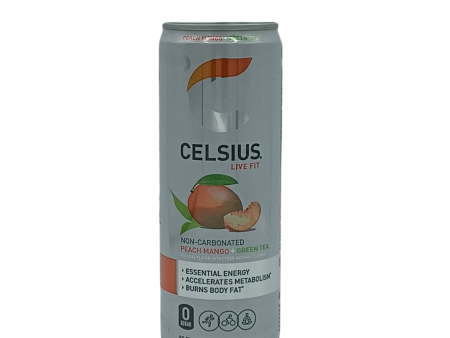 Celsius Peach Mango Green Tea 12oz 12ct Supply