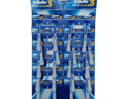 Gillette Blue Simple3 24ct Sale