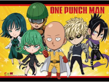 One Punch Man Wall Scroll  Chibi Group  on Sale