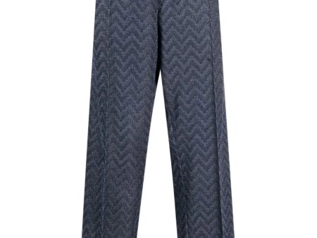 Zigzag Crochet-Knit Trousers Fashion