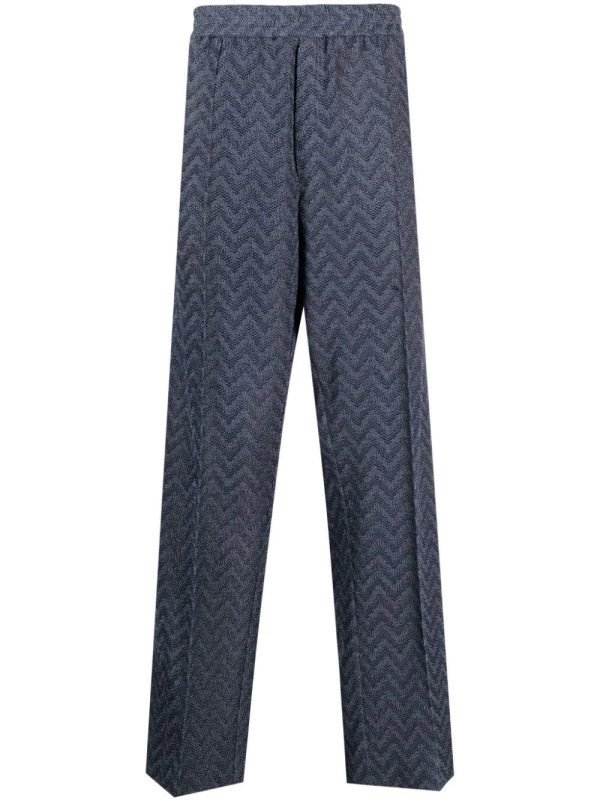 Zigzag Crochet-Knit Trousers Fashion