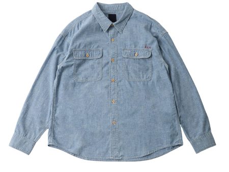 Langer Chambray L S Light Indigo For Discount