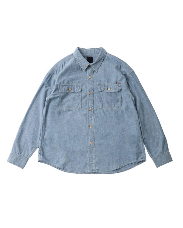 Langer Chambray L S Light Indigo For Discount