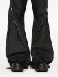 Zip-Detailed Coated Straight Trousers Discount