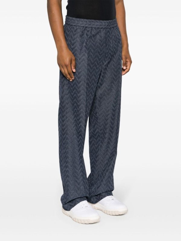 Zigzag Crochet-Knit Trousers Fashion