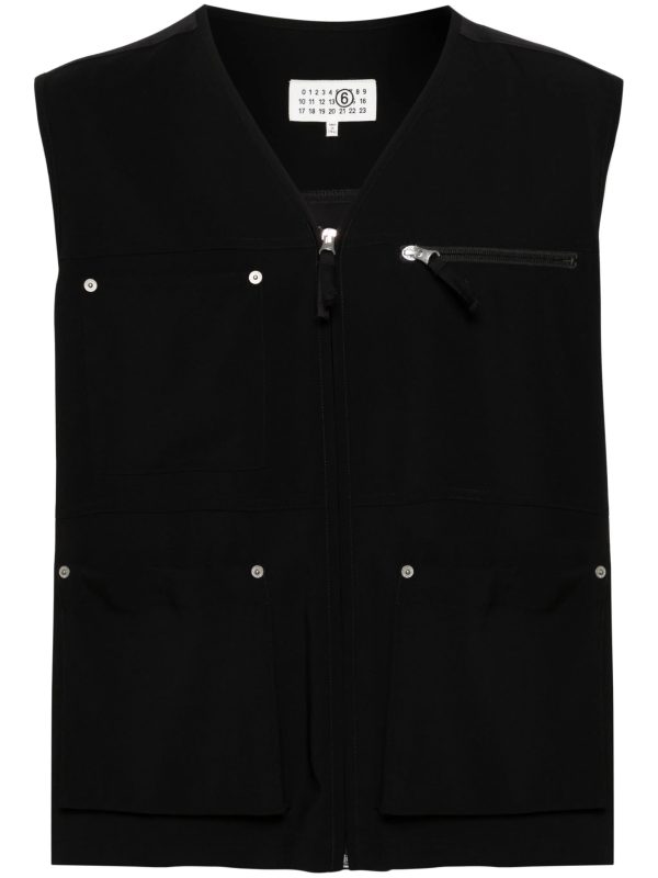 Multi-Pocket Zip-Up Gilet Online Hot Sale