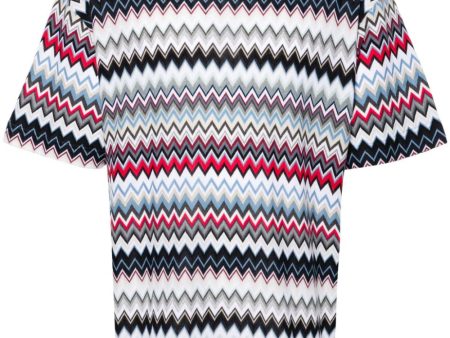 Zigzag-Woven Cotton T-Shirt Sale