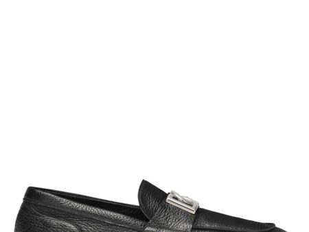 Logo-Plaque Leather Loafers on Sale